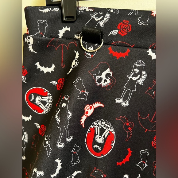 Emily the Strange Hot Topic Black Goth Flare Skater Mini Skirt Front Zip Large - Picture 5 of 12